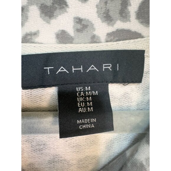Tahari Womens Knit Sweater Top M Leopard Print Long Sleeve Casual - Picture 2 of 10